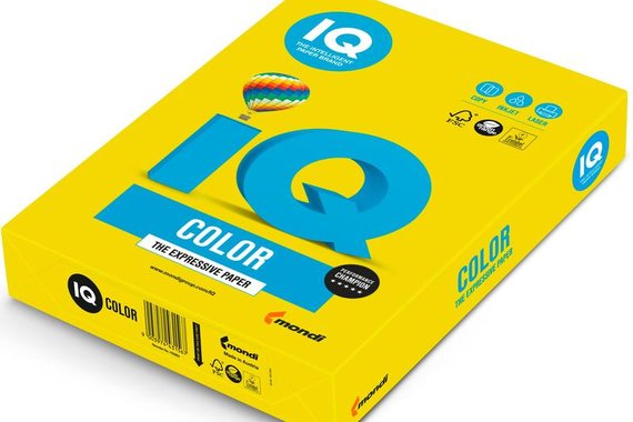 Бумага А4 500л, желтая неоновая  IQ color