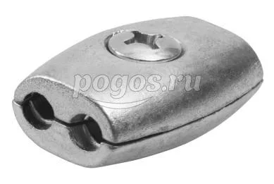 Зажим для канатов  6мм (бочонок) плоский цинк  ЗУБР