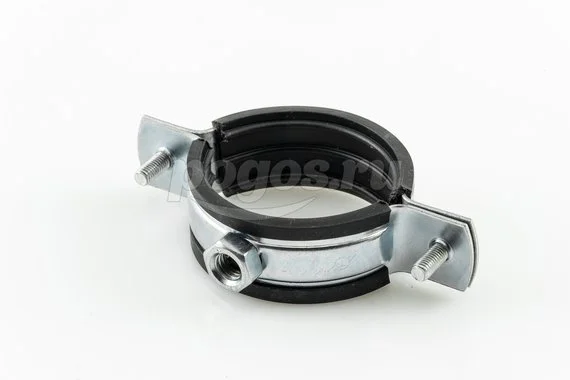 Хомут трубный  48-54 (1"1/2") с шурупом и резинкой  STI