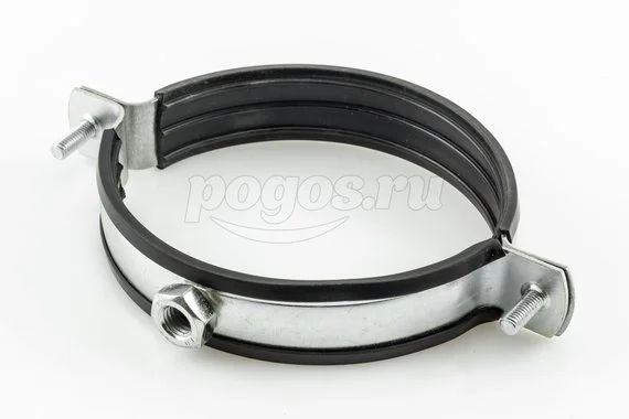 Хомут трубный 110-114 (4") с шурупом и резинкой  STI