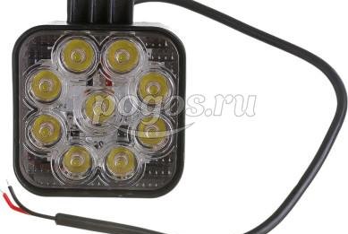 Светодиодная фара WL-132S (дальн. свет, кв. мет. корп. 9 LED по кругу, 27W)  Вымпел