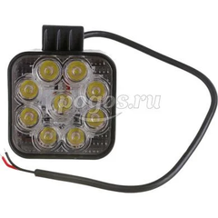 Светодиодная фара WL-132S (дальн. свет, кв. мет. корп. 9 LED по кругу, 27W)  Вымпел