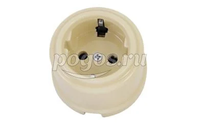 Розетка фарфоровая 2П+З 16А 250В сл. кость «Болонь»  TDM