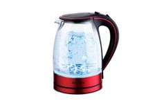 Чайник Centek CT-1009 BLR красный/черный, стекло, 1.7 л, 2200 Вт, внутренняя LED подсветка, кнопка