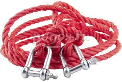 Трос буксировочный 10тx6м (канат карабельн. + 2 скобы 16") "Рывок", сумка  Полярник