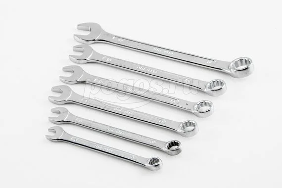 Набор ключей комбинированных 6 шт.8-17мм полированный хром СИБРТЕХ