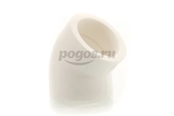 Угольник PP-R d-63мм 45гр белый MEERPLAST