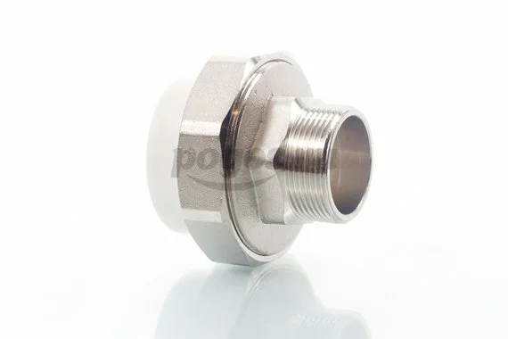 Муфта PP-R комб. разъем. d-50 M 1"1/2" белый MEERPLAST