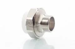 Муфта PP-R комб. разъем. d-50 M 1"1/2" белый MEERPLAST