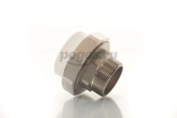 Муфта PP-R комб. разъем. d-63 * M 2" белый  MEERPLAST 