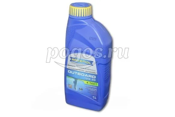 Масло 4T 10W30 полусинтетическое Outboardoel для подвесных лодочных моторов, 1л  RAVENOL