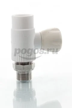 Кран шаровой PP-R d-25мм * 3/4" с накидной гайкой прямой белый MEERPLAST /5/