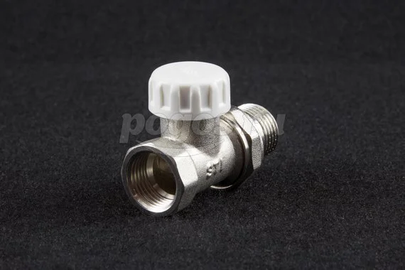 Клапан запорный для радиатора, прямой, 1/2" STI