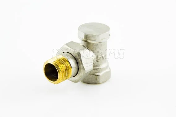 Клапан запорный для радиатора, угловой, 1/2" STI