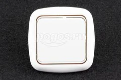 Выключатель 1кл 6А 230В белый с золотом Гармония-Люкс BYLECTRICA