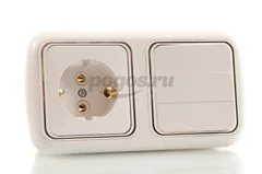 Выключатель 3кл с/у белый с золотом  BYLECTRICA