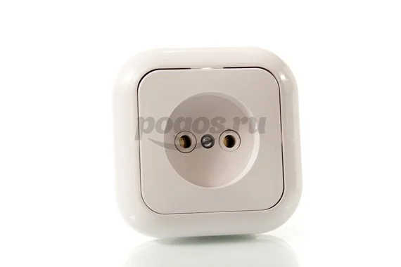 Розетка 1ая с/з 16А 250В IP44 о/у белый  ПРОГРЕСС