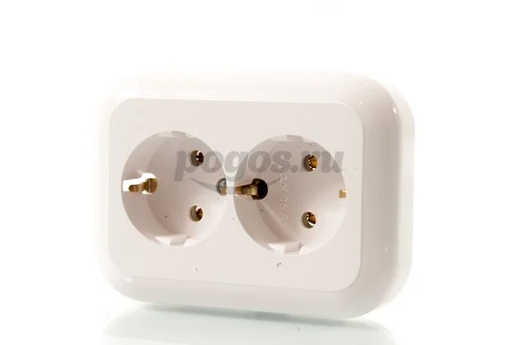 Розетка 2ая с/з 16А 230В Гармония белый BYLECTRICA