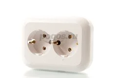 Розетка 2ая с/з 16А 230В Гармония белый BYLECTRICA
