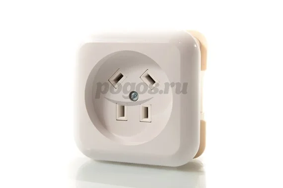 Розетка штепсельная, 1 местн, 16А, с/з, скр.уст, IP20, белая, BYLECTRICA