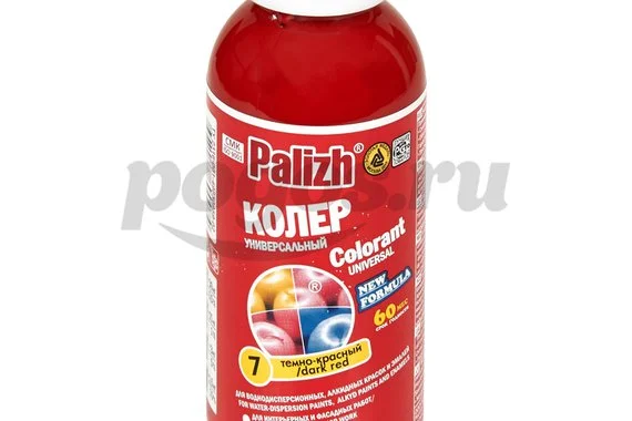 Паста колер № 7 универсальная 0.1л темно-красный  ПалИж