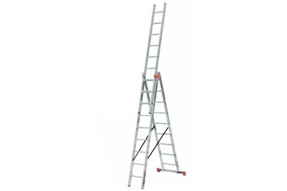 Лестница 3-секц  6 ступеней 1,85м/3,55м алюминий, Tribilo  KRAUSE