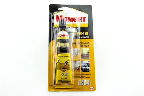 Герметик силиконовый  85мл универсал.белый, блистер МОМЕНТ