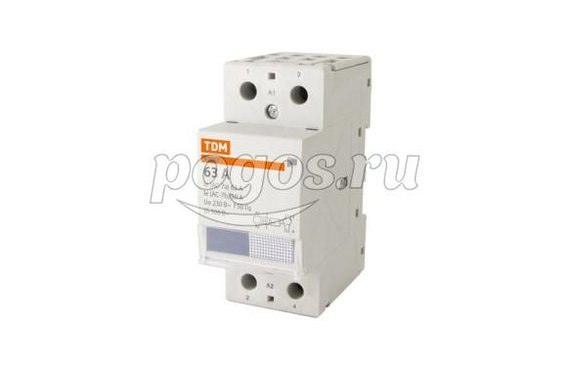 Контактор модульный КМ63 2п 63А 1NO, 1NC Uкат 230В 2мод.  TDM