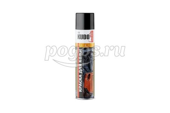 Краска для гладкой кожи чёрная 400 мл.  KUDO