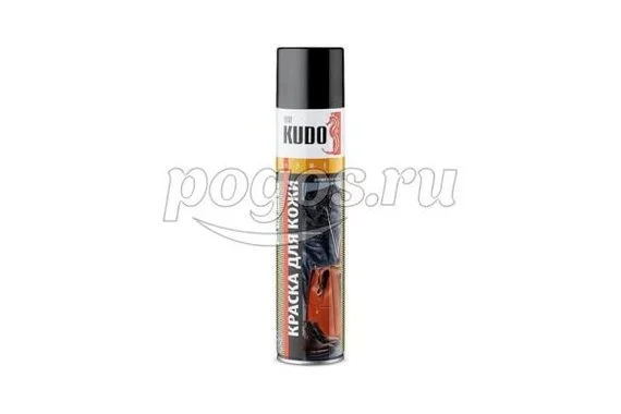 Краска для гладкой кожи чёрная 400 мл.  KUDO