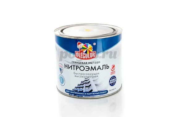 Нитроэмаль НЦ-132П 1.7кг по дереву и металлу желтый  OLECOLOR 
