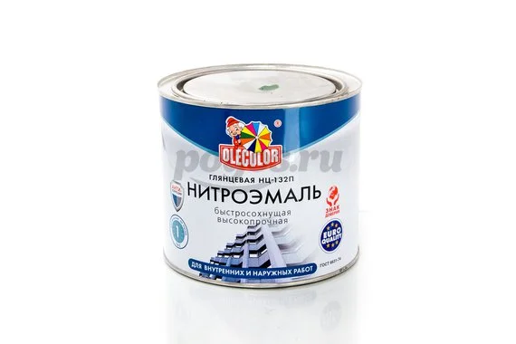 Нитроэмаль НЦ-132П 1.7кг по дереву и металлу зеленый  OLECOLOR 