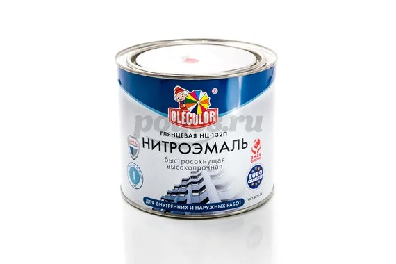 Нитроэмаль НЦ-132П 1.7кг по дереву и металлу красный  OLECOLOR 