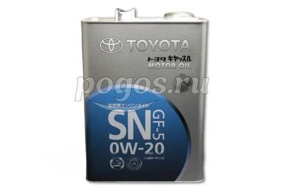 Масло моторное SP/GF-6A 0W20 4л.  TOYOTA