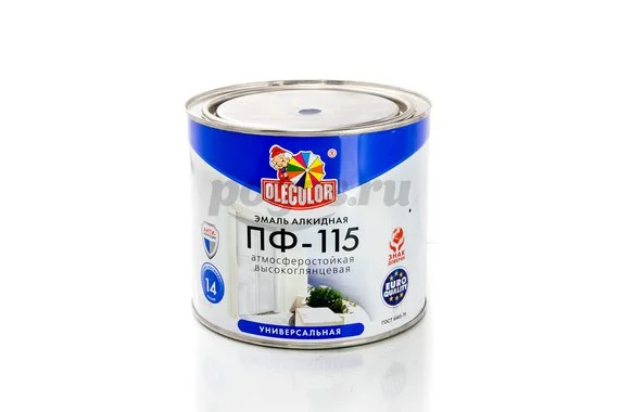 Эмаль алкидная ПФ-115, синяя, высокоглянцевая, 1.8кг Универсал OLECOLOR