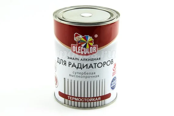 Эмаль ПФ-115 алкидная для радиаторов и труб супербелый 0.9кг OLECOLOR