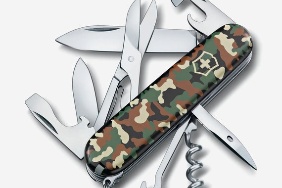 Мультитул Climber, 91 мм, 14 функций, зелёный камуфляж  VICTORINOX