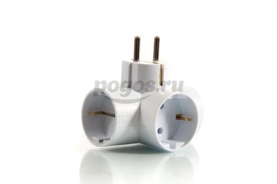 Разветвитель электрический (тройник, Т-обр.), 16А, 250В, с заземлением, ФОТОН 