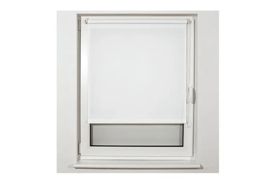 Штора рулонная  55х175см, защита 55-85%, 200г/м2, белый S-5, текстура "Лен"  BRABIX