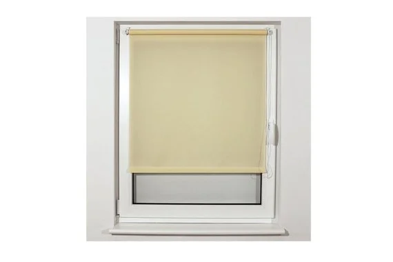 Штора рулонная 100х175см, защита 55-85%, 200г/м2, кремовый S-21, текстура "Лен"  BRABIX