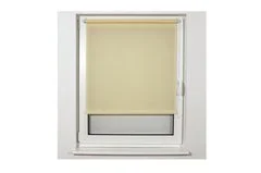 Штора рулонная 100х175см, защита 55-85%, 200г/м2, кремовый S-21, текстура "Лен"  BRABIX