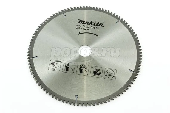 Пильный диск MAKITA по алюминию 260х30/16х2мм 100 зубьев