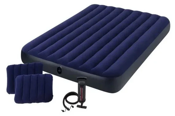 Матрац надувной флокированный 152х203х25см DURA-BEAM CLASSIC DOWNY King насос и 2 подушки в компл, I
