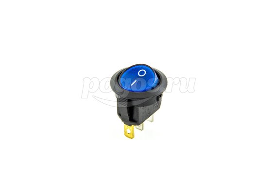 Выключатель клавишный круглый 250V 6А (3с) ON-OFF с подсветкой (RWB-214, SC-214) REXANT