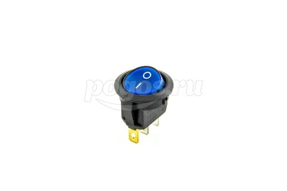 Выключатель клавишный круглый 250V 6А (3с) ON-OFF с подсветкой (RWB-214, SC-214) REXANT