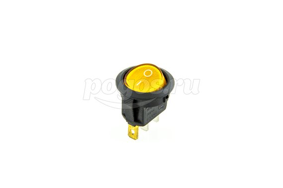 Выключатель клавишный круглый 250V 6А (3с) ON-OFF с подсветкой (RWB-214, SC-214)  REXANT