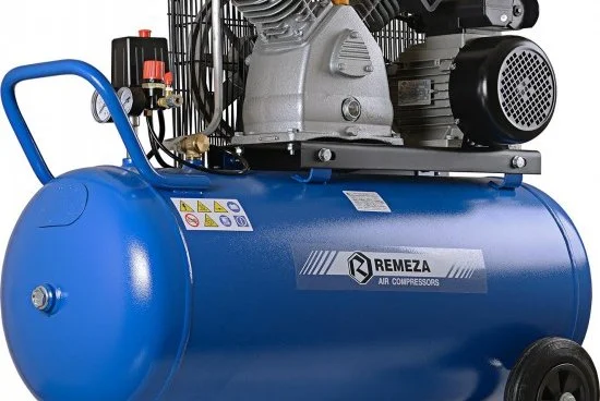 Компрессор масляный ременной 380В 2,2кВт, 420 л/мин, 10 атм 100л ресивер  REMEZA