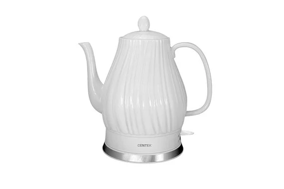 Чайник Centek CT-0064 2 л, 2150 Вт, супербелая керамика, рельефный корпус