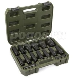 Набор головок ударных удлинённых 1/2", 15 шт.  Дело Техники 660415