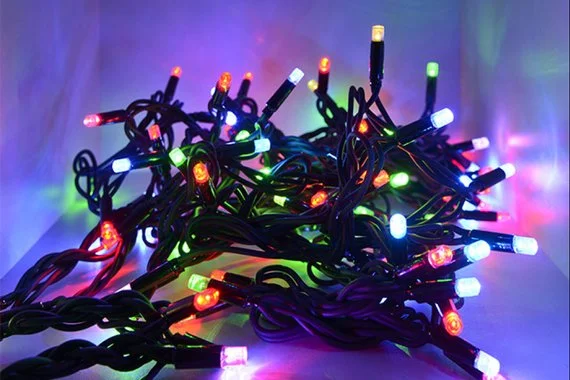 Гирлянда светодиодная уличная "Рисовая" 10м 100LED мульти (4цв) черный шнур 1,5м IP60 Funray 